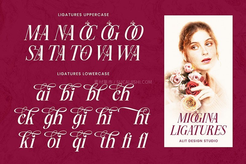 Miogina优雅的花体字英文字体